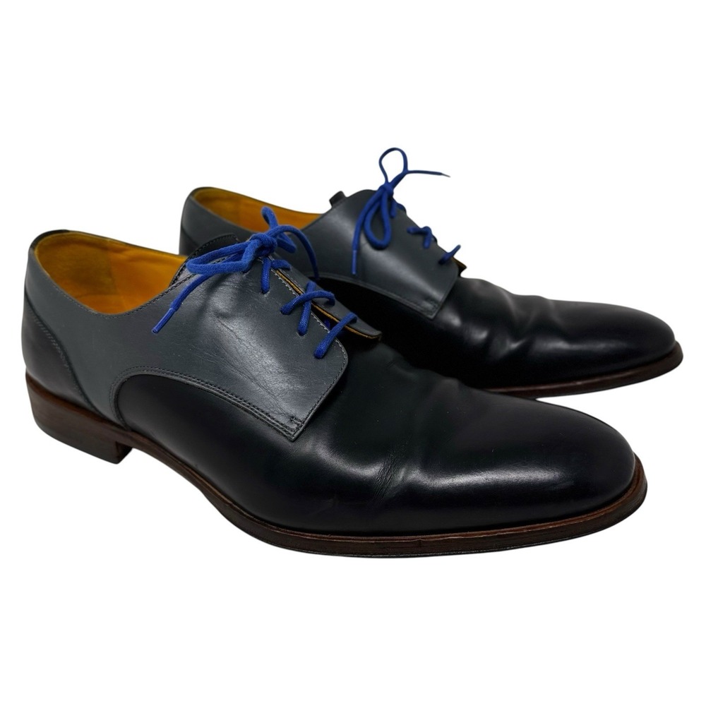 Undandy Oxford Dress Shoe Men Sz Us 8.5/9 Gray  & Black Leather Made In Portugal